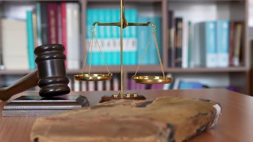 Scale of Justice Judge Gavel and Legal Lawyer Books