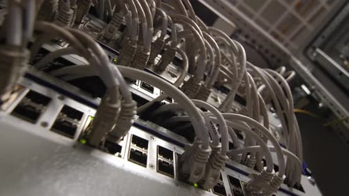 Server with Cables in a Data Center