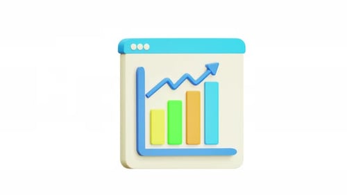 3d Animation Data Analysis Business Growth Financial Trend Market Report Web Dashboard