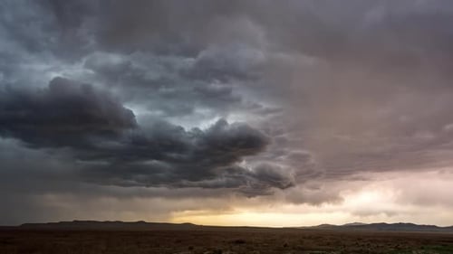 Clouds rolling over the Utah desert as rainstorm rolls across the landscape
