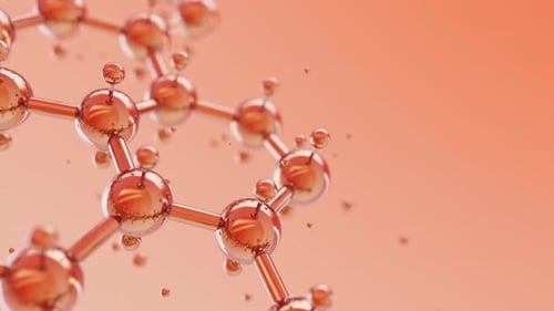 Abstract 3D Molecular Structure Rotating Science Background Loop