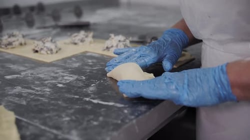 Bakery Manufacturing Dough Processing Chef Baker Making Pies Buns