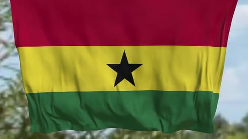 Realistic Waving Flag of Ghana Animation