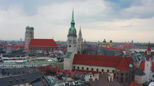 Aerial Munich Germany Church Town Europe German