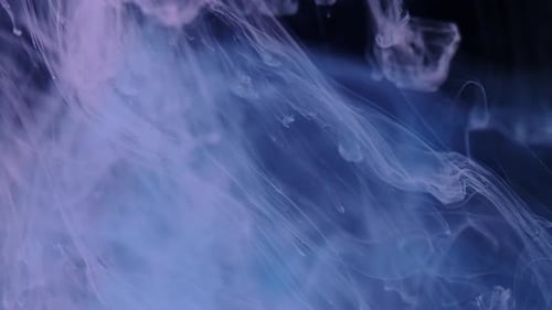 Abstract Blue and White Ink Flowing