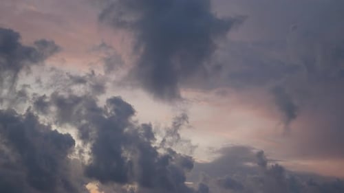Beautiful Sunset Clouds Over the Horizon at Dusk
