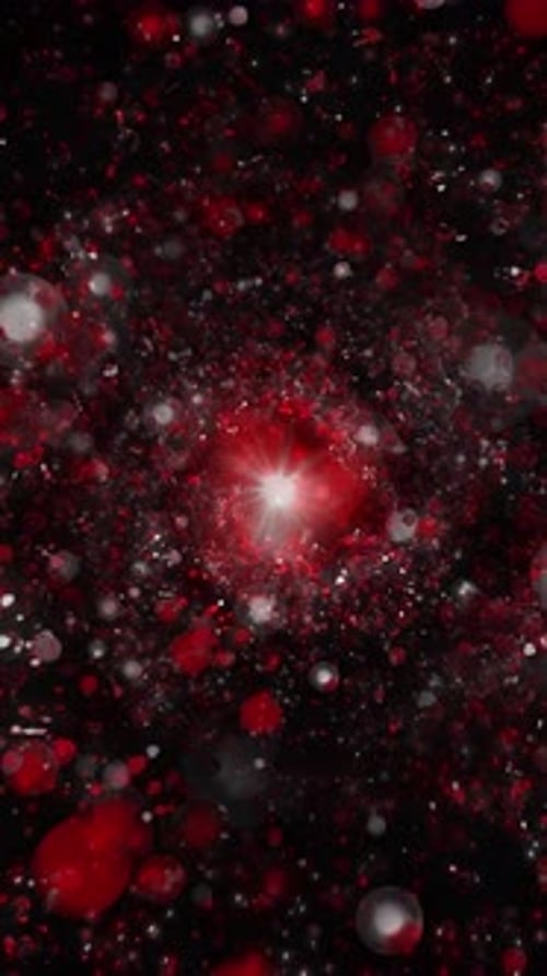 Cinematic Abstract Red and White Particle Light Loop
