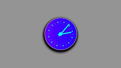 Minimalist Flat Design Clock Time Indicator Animation