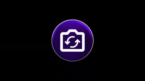 Glossy 3D Camera Swap Icon Button Animation