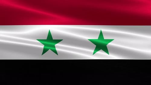 Syria Flag Waving Loop with Realistic Fabric Texture