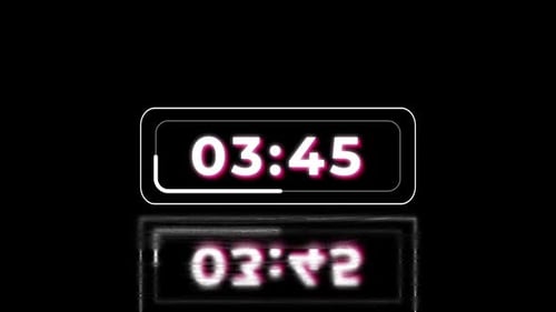5 Minutes Countdown Five Min Box Digital Clock Timer Animation