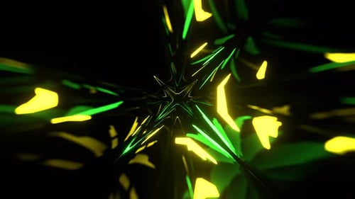 Gelber und grüner spektakulärer abstrakter transformierender Glow-Hintergrund Vj Loop In 4K
