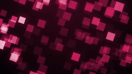 Red Color Motion Square Shape Background, Square Box Digital Geometric Shape Background. High Techno