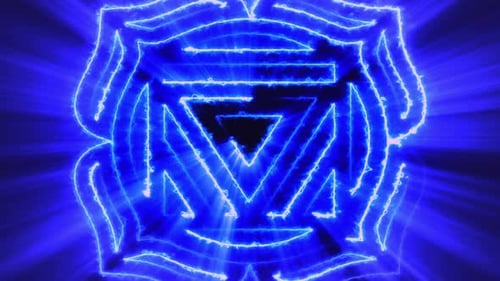 Neon Blue Spiritual Symbol Glowing Animation