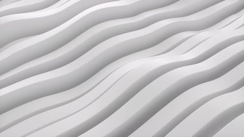 White undulating lines moving in an abstract wave pattern. 3d loop animation 4k