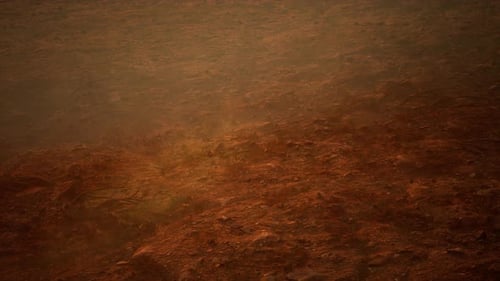 Storm of Dust and Sand in Desert