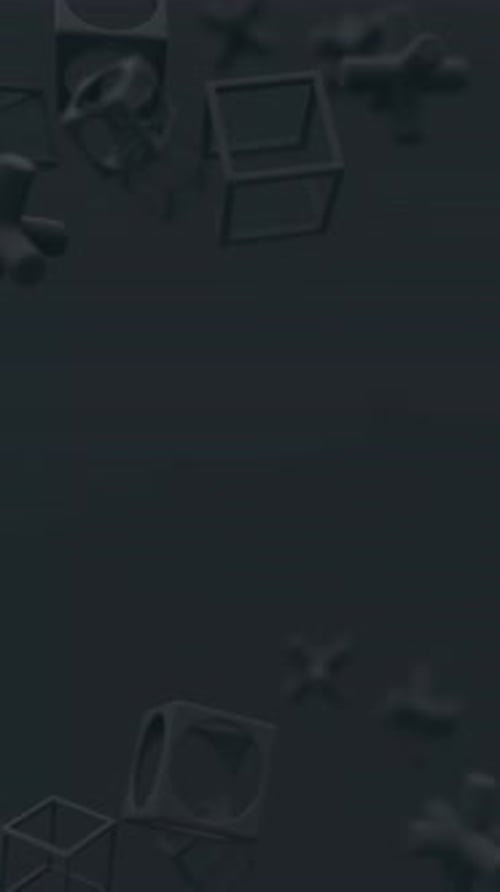 Abstract 3d Black Geometric Shapes Rotating Animation Loop Modern Minimalistic Background 3d Render