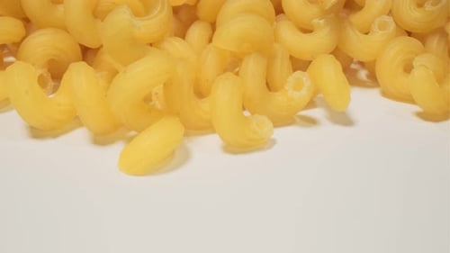 Close Up of Italian Pasta on White Background with Space for Text