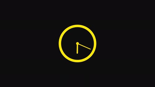 Minimalist Yellow Clock Time Progress Animation
