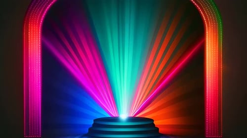 Dynamic Neon Light Show and Stage Background Animation