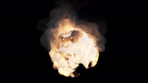 Earth On Fire 4K Loop Top View