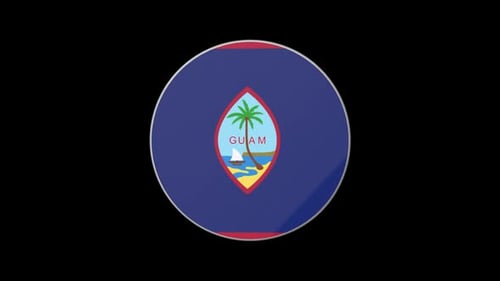 Guam Flag 3D Spinning Circular Icon