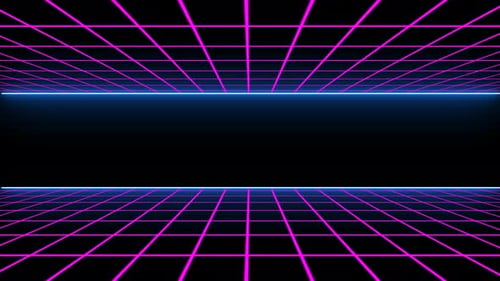Abstract Retro Neon Grid Fly-Through Background Animation