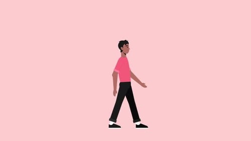 2D Walking Man-Hintergrund 4K