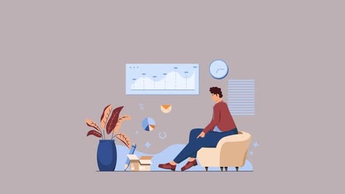 Scène animée d'analyste commercial