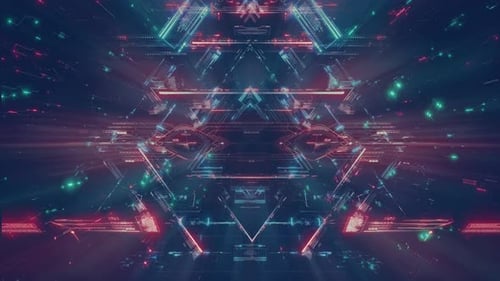 Futuristic Abstract Data Tunnel Cyberspace Loop Background