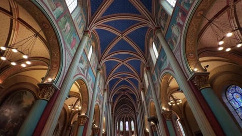 Church of SaintGermaindesPres Experience the Breathtaking Beauty of a Cathedral Interior with