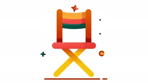 Animated Flat Design Director's Chair Icon