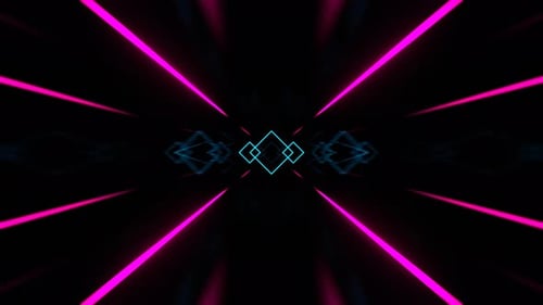 Cyan And Pink Strobe Neon Rhythm Tunnel Background Vj Loop In 4K