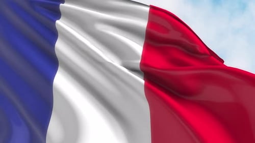 Realistic Waving French Flag 3D Animation for National Events