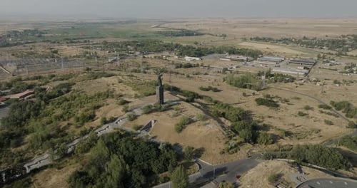 Vue aérienne de la statue de la Mère Arménie, Arménie.