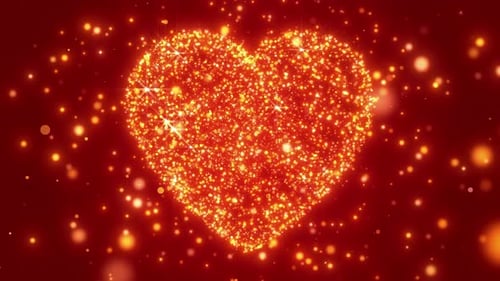 Sparkling Red Glitter Heart Animation Loop