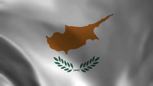 Cyprus National Flag Realistic Waving Loop