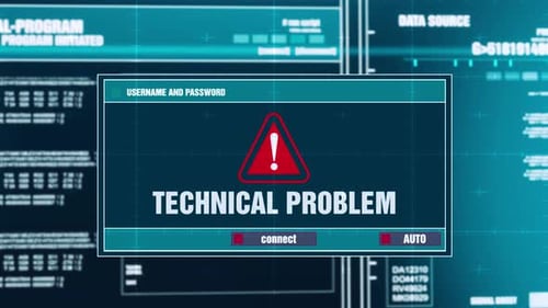 Futuristic UI Technical Problem Alert