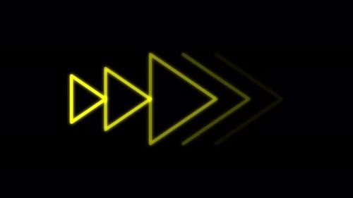 Neon Glowing Fast Forward Arrow Loop Animation