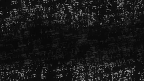 Abstract Music Notes Flowing Loop Background