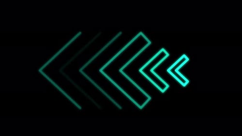 Animation of a Blue Neon Arrow Pointing Left on a black background