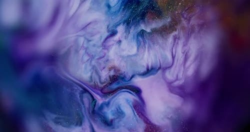 Abstract Mixing of Colors and Glittering Particles