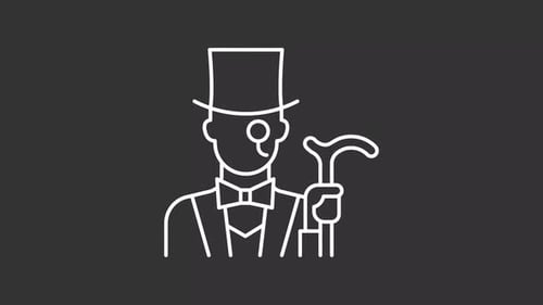 Minimalist Line Drawing Animation of a Gentleman with Monocle