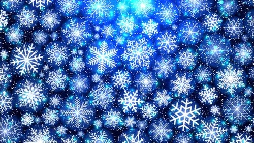 Falling Snowflakes Festive Blue Background Animation