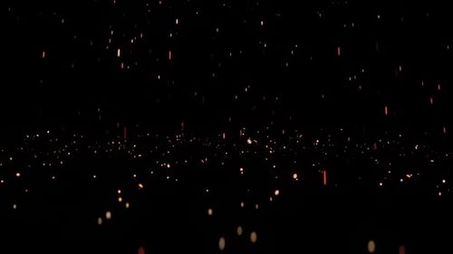 Glowing Sparks and Embers on Dark Background