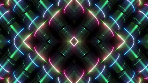 4 K Colored Cylindiral Neon Spirals Loop 3