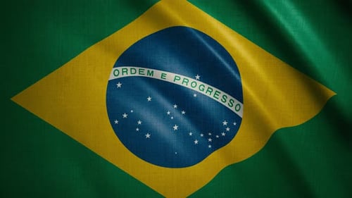 Realistic Waving Brazil National Flag