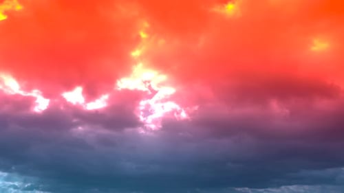 Rays of Color A Time Lapse of the Sunlight and Vivid Clouds in the Sky