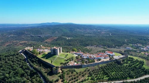 Circling around Evoramonte castle.Built on one of the highest points of the Ossa mountain range, in