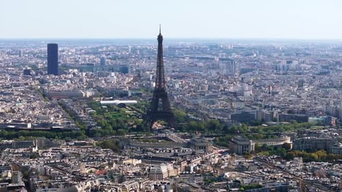 Breath Taking Aerial Panoramic View of Eiffel Tower and Palais De Chaillot Sightseeing in European